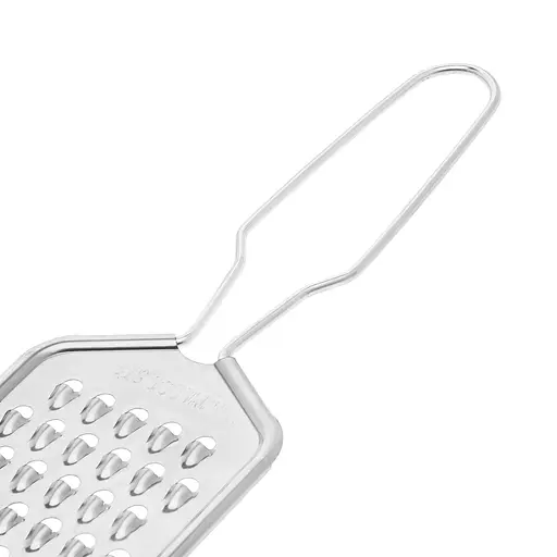 Терка середня плоска для шоколаду, сиру, горіхів, часнику, імбиру з нержавіючої сталі 21 см, Kitchen Master 85772 - фото 4