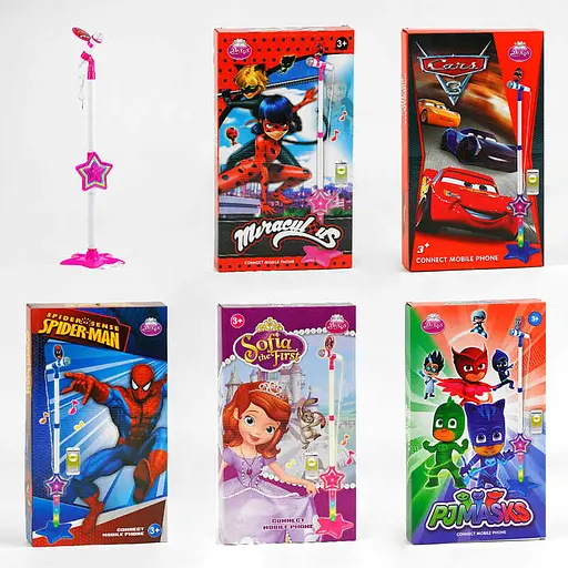 Микрофон, с музыкальными и световыми эффектами, подключение к телефону (в ассортименте) - фото 2