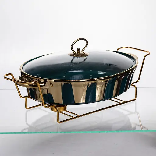 Мармит фарфоровый настольный овальный 2 литра мармитница с подогревом Yiwu JY-7 - фото 4