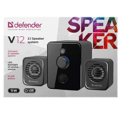 Акустична система Defender V12 (2.1) 11W USB (Чорний) - фото 6