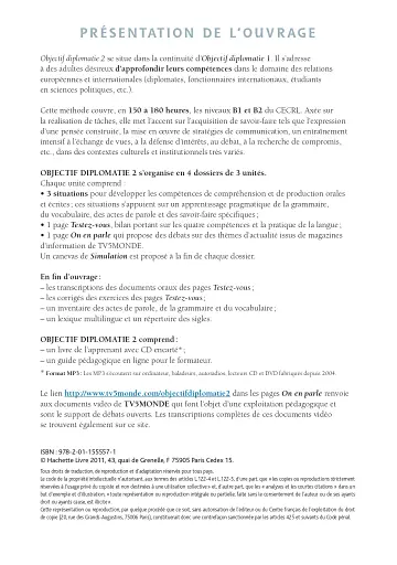 Objectif Diplomatie Niveau 2. Livre + CD audio - фото 2
