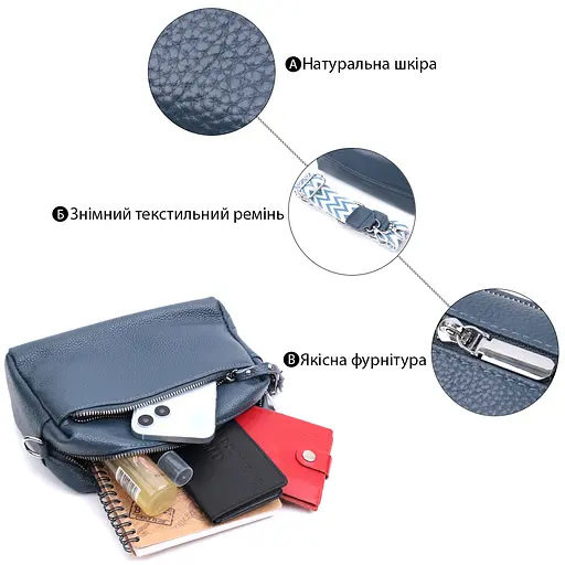 Кожаная женская сумка Vintage 22.5х13х9 см sum0026600 - фото 4