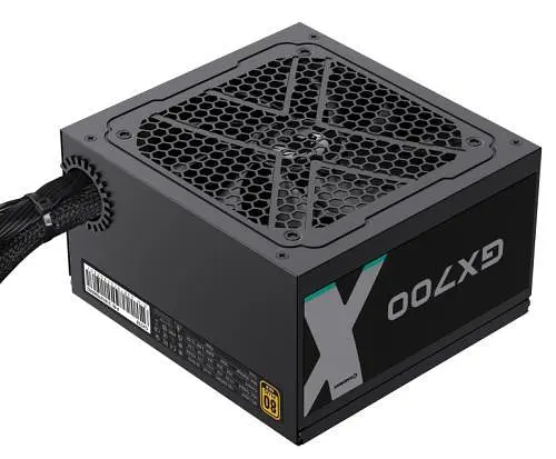 Блок питания 700 Вт, GameMax GX-700, черный, 80+ золотистый, 12 см, 3xMolex/6xSATA/4x6+2-pin/2x4+4-pin/1x20+4-pin, защита - фото 1