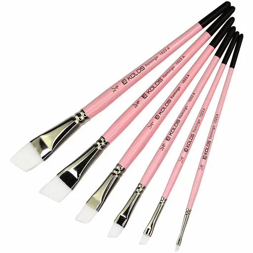 Пензель синтетика кутова Flamingo 1023A № 1/2 Kolos - фото 2