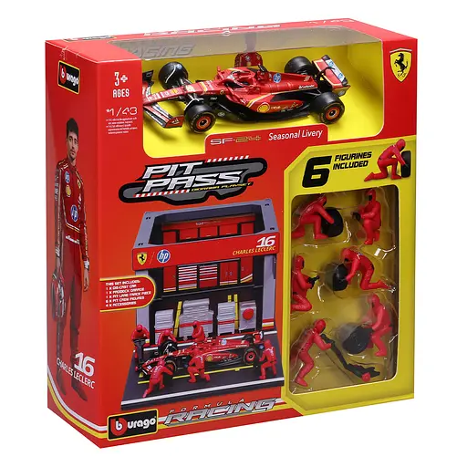 Игровой набор Bburago Pit Pass Ferrari SF-24 1:43 (18-36862 (#16)) - фото 5
