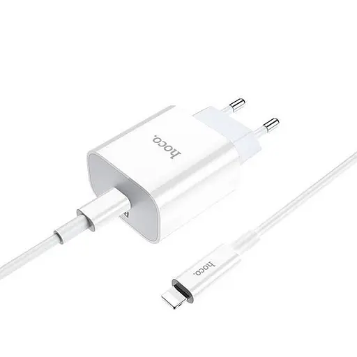 Зарядное устройство Hoco C76A Plus Speed ​​Source PD 20 W блок быстрый + кабель Type-C to Lightning - фото 1