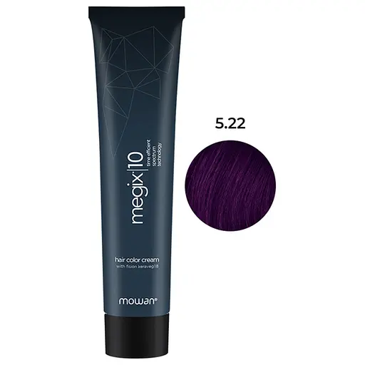 Фарба для волосся з низьким вмістом аміаку Megix10 Mowan 5.22 інтенсивний фіолетовий світло-коричневий 100 - фото 1