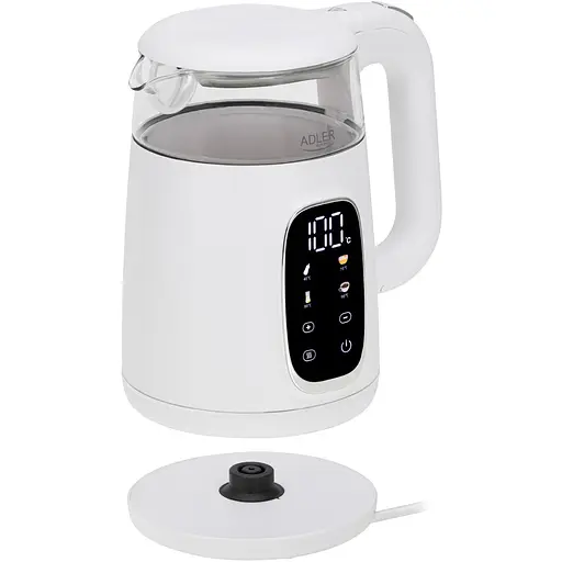 Електрочайник Adler AD 1305 white silver 1850-2200Вт/ 1.7л/ скло/ встановлення температури/ - фото 3