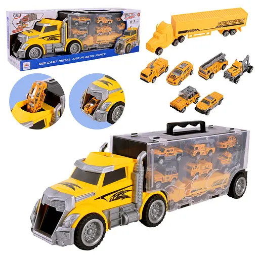 Дитячий трейлер з машинками Bambi LH638, 6 машинок - фото 4