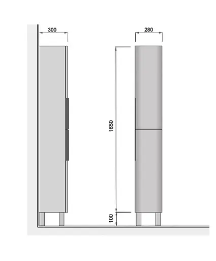Пенал Мойдодир Iris П-28 для ванної підлоговий/підвісний, Білий - фото 4