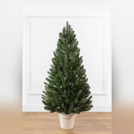 Ялинка штучна лита в горщику лита“Лапландська Зелена” 1.1 м 