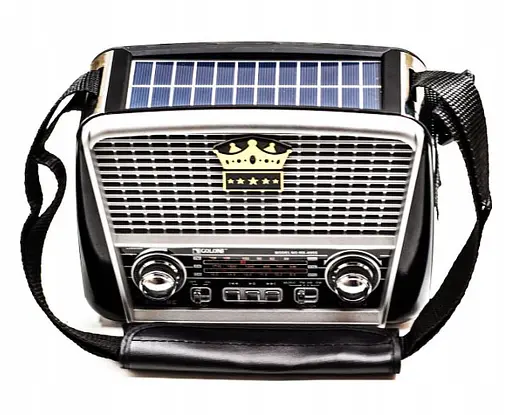 Радиоприемник Golon RX-455S аккумуляторное радио Solar USB Черный - фото 1