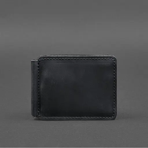 Кожаный портмоне 13.0 зажим Черный Crazy Horse - фото 10