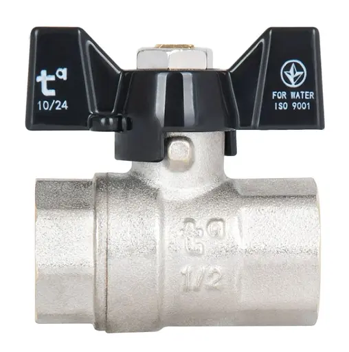 Кран кульовий Thermo Alliance Base 1/2" ВВ прямий, PN40, метелик SD602W15 - фото 3