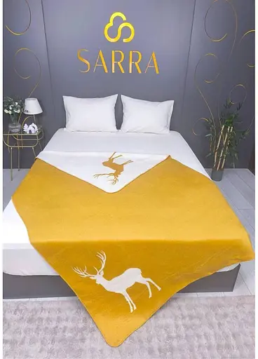 Плед-покрывало Cotton SARRA хлопок желтый односпальный 150х200 см. TC303376072 - фото 1