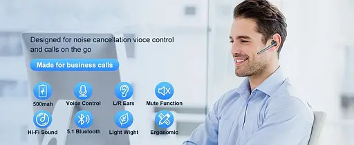 Беспроводная бизнес гарнитура G9 с микрофоном и шумоподавлением Bluetooth гарнитура для офиса - фото 9