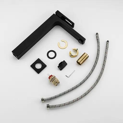 G1017-62 Змішувач для умивальника високий чорний Gappo 1/8, Чорний матовий - фото 6