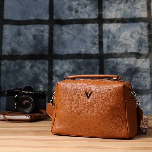 Женская сумка Vintage из натуральной кожи с двойным внутренним пространством 22.5х14х9.5 см sum0027587 - фото 9