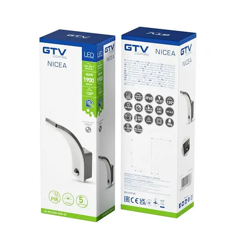 Світильник фасадний NICE з датчиком руху, 20 Вт, 4000K, IP65, функція коридору, чорний | Line F | Арт. LD-NIC20W-DIM-40 - фото 5