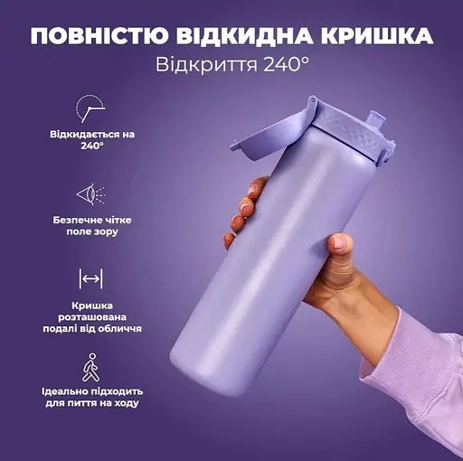 Пляшка для води ION8 металева вакуумна 920 мл Vacuum Insulated Periwinkle (I8TS1000PERI) - фото 3