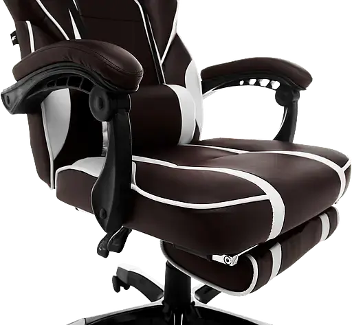 Геймерское кресло GT Racer коричневое с белым (X-2749-1 Dark Brown/White) - фото 7
