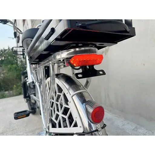 Электровелосипед E-scooter V12 двухместный 18 дюймов 600W 48V 16Ah + раскладной багажник сиденье - фото 7