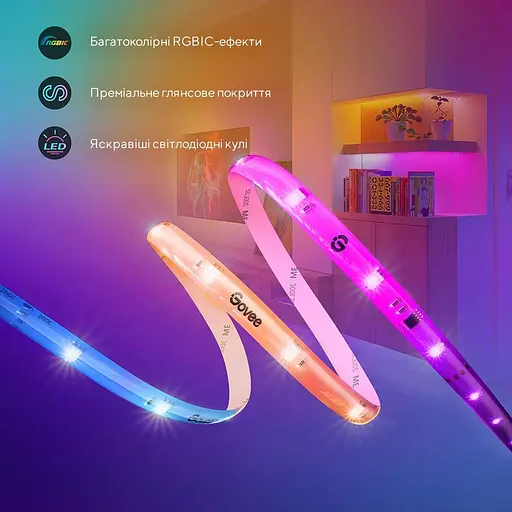 Світлодіодна стрічка Govee H619A LED Strip Light with Protective Coating RGBIC 5m (H619A3D1) [145637] - фото 4