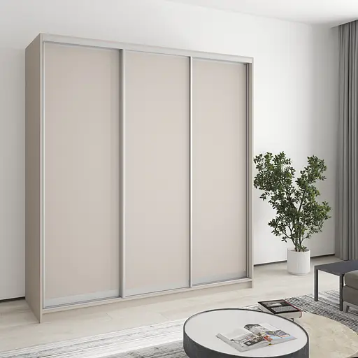 Шафа-купе тридверна MebelStar Стандарт AL 3ДСП 190x60x210 см Кашемір (MBS-2861)