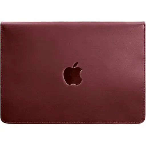 Кожаный чехол-конверт BlankNote на магнитах для MacBook 14 Бордовый Crazy Horse - фото 1