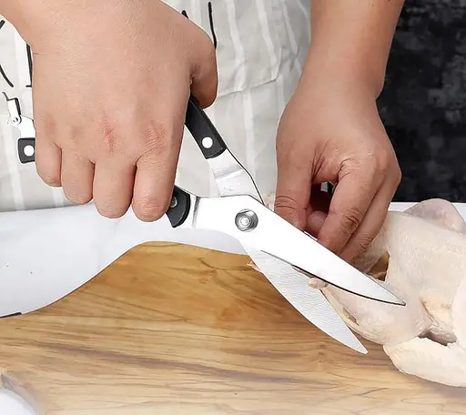 Кухонные ножницы секатор для мяса птицы и рыбы с фиксатором 25 см, Kitchen Master Черный 86401 - фото 8