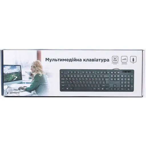 Клавиатура проводная Gembird KB-MCH-04-UA, украинская раскладка, мультимедийная, &quot;шоколадные&quot; клавиши, черный цвет - фото 4