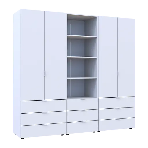 Шафа для одягу Doros Гелар Білий 2+2ДСП з пеналом 215х49.5х203.4 (42005165) - фото 6