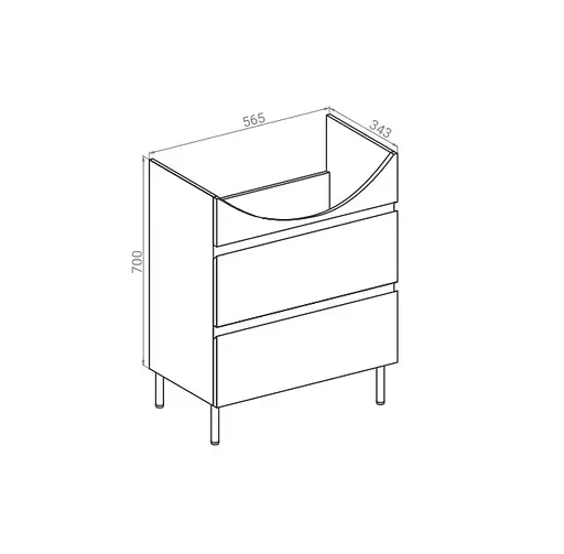 Тумба універсальна RJ Fortuna-XO із умивальником Cersania K11-0167 60 см Білий RJFU019-4160WHSET(RJFU019-4160WH + K11-0167) Білий - фото 2
