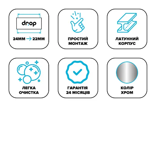 Адаптер для аэратора Drop PM609T - изменяет наружную резьбу M 24 мм на внутреннюю F 22 мм - фото 6