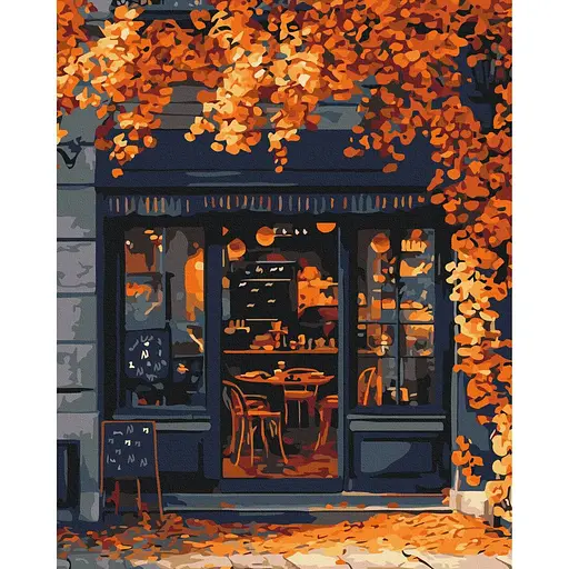 Картина по номерам на подрамнике Brushme Кофейня на углу