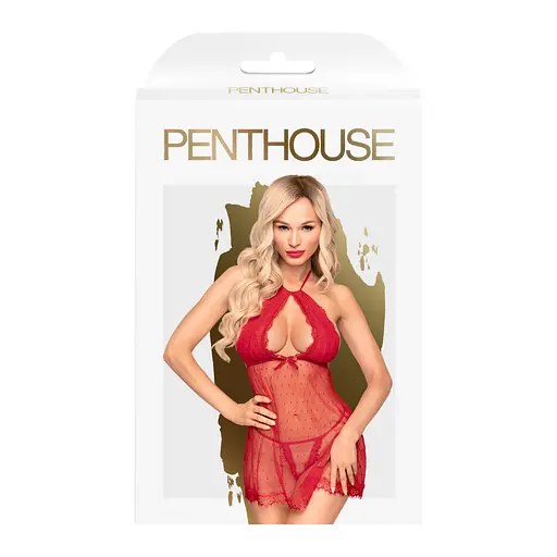 Еротичний пеньюар та трусики LIBIDO BOOST червоний Penthouse s/m - фото 3