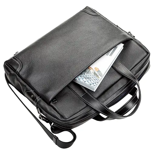 Чоловіча шкіряна сумка для ноутбука SHVIGEL 37х31х8 см sum0012569 - фото 5