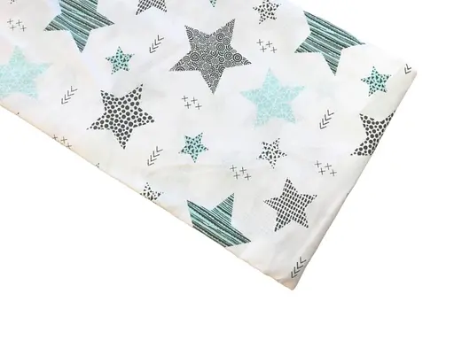 Хлопковая пеленка Moontime 100х80см "Звезды мятные" - фото 1
