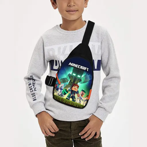 Сумка через плече дитяча Minecraft Кріпер 29х17 см сумка слінг для хлопчика (02086)