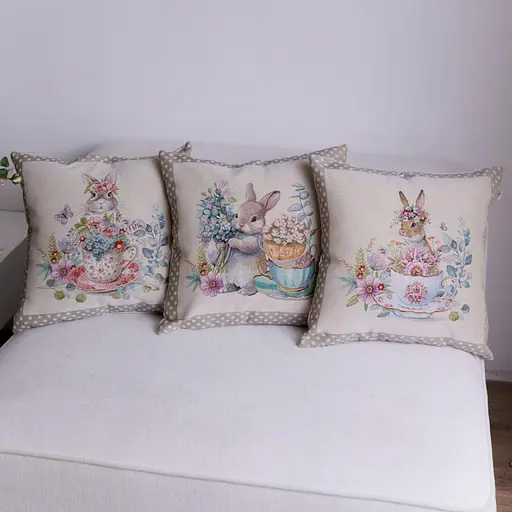 Подушка Прованс Очарование Зайчонок гобелен 45х45 см (44286) - фото 8
