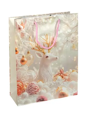 Пакет подарочный "Новый Год" 2580-1 вертикальный 18*21,5*8 см, ручка-шнурок (6927661258011) Вид 3 - фото 1