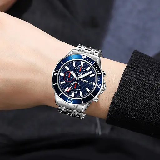 Наручний годинник чоловічий 9335SIBU Silver-Blue Skmei acs0030897 - фото 3