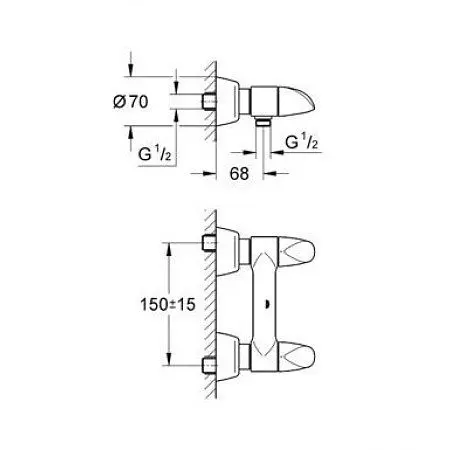 Смеситель для душа Grohe Aria 26008000 Хром - фото 2