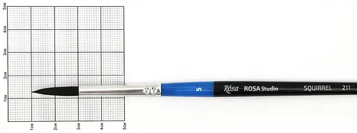 Пензель білка кругла 211 № 5 коротка ручка Rosa Studio [CD] - фото 2