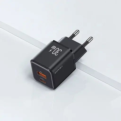 Сетевое зарядное устройство Usams US-CC189 30W Black (CC189TC01) [139639] - фото 2