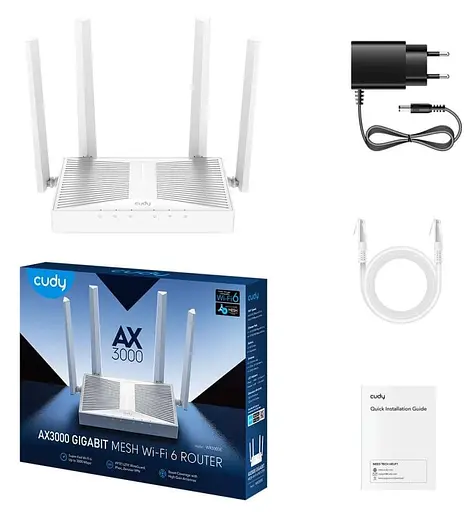 Роутер Cudy WiFi 6 Mesh-маршрутизатор WR3000E дводіапазонний гігабітний AX3000 (73-00674) - фото 3