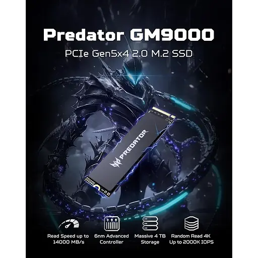 Накопитель SSD Acer Predator m.2 NVMe 4TB GM9000 PCI Express 5.0 x4 (BL.9BWWR.131) - фото 5