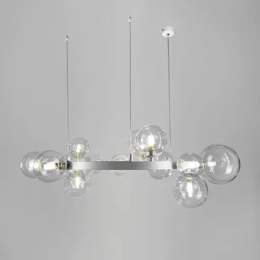 Кольцевая люстра с прозрачными 15 плафонами в белом корпусе Ø 80 см | Line F | Ст. AT32/15R WT+CL - фото 5