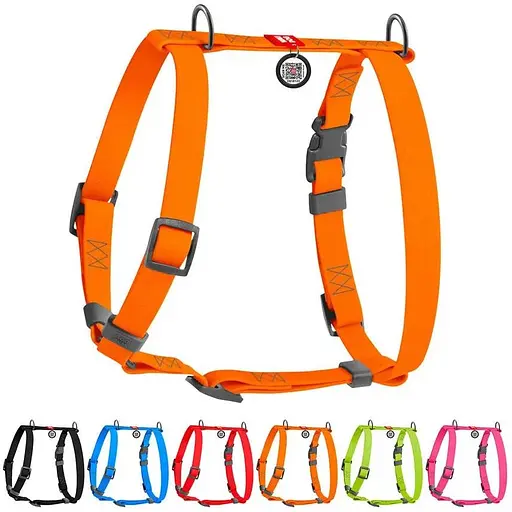 Шлея для собак Waudog Waterproof водостійка анатомічна Н-подібна з QR-паспортом, пластикова пряжка-фастекс, L - фото 3