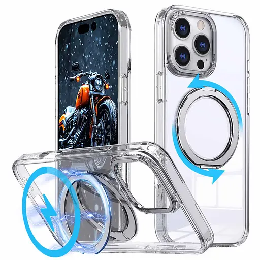 Чохол Epik TPU+PC Empire with MagSafe and Ring для Apple iPhone 16 Pro 6.3 Clear - фото 2